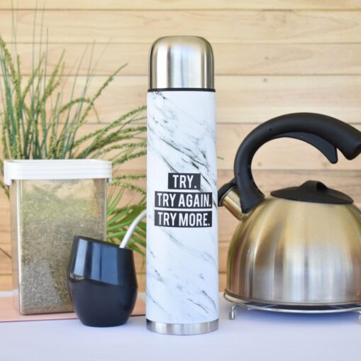 Termo Botella Con Pantalla LED 500ML Blanco