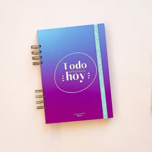 Organizador diario A5 - Celeste y Violeta