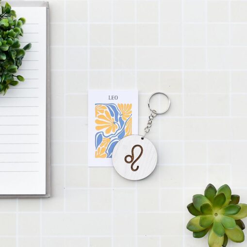 Llavero De Madera Horoscopo (Leo)