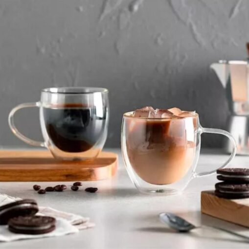 Taza Doble Vidrio 250 ml x2 un.