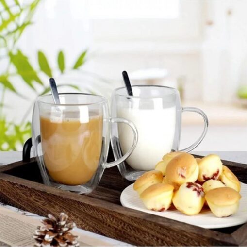 Taza Doble Vidrio 350 ml x2 un.