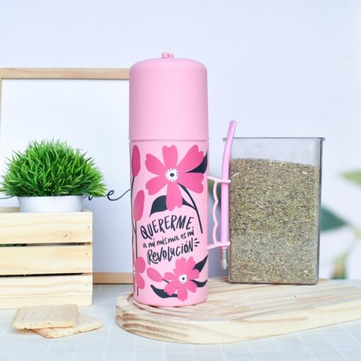Mate autocebante 1.0 estampado rosa