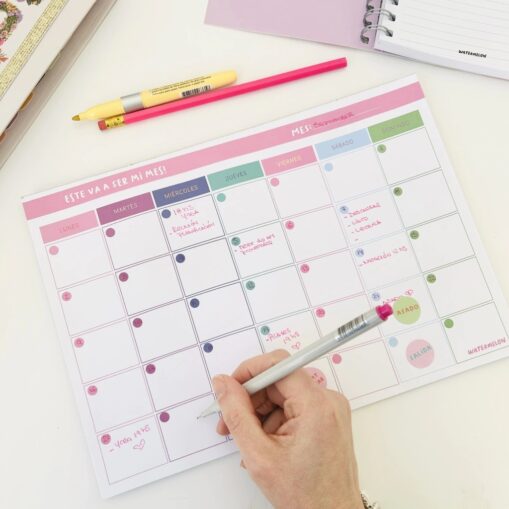Planner mensual emblocado