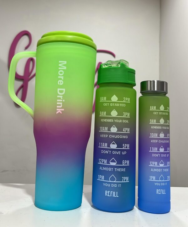 Set x3 Vaso Motivacional - Tapa Verde