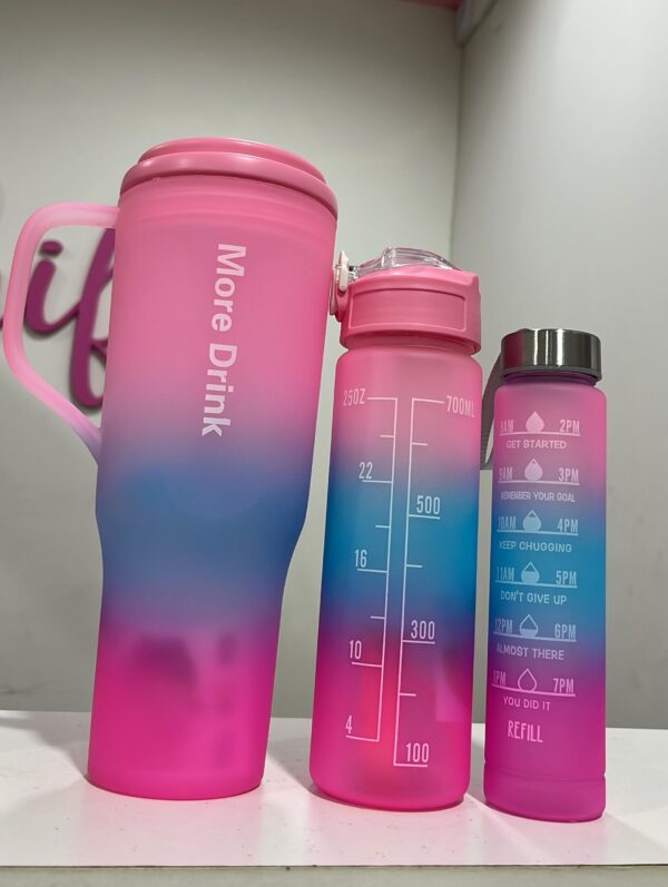 Set x3 Vaso Motivacional - Tapa Rosa