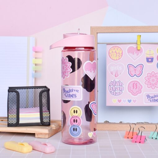 Botella Pico Stickers Rosa