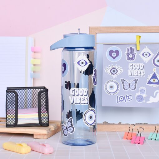 Botella Pico Stickers Celeste