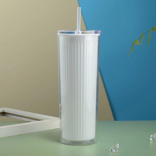 Vaso con tapa Blanco
