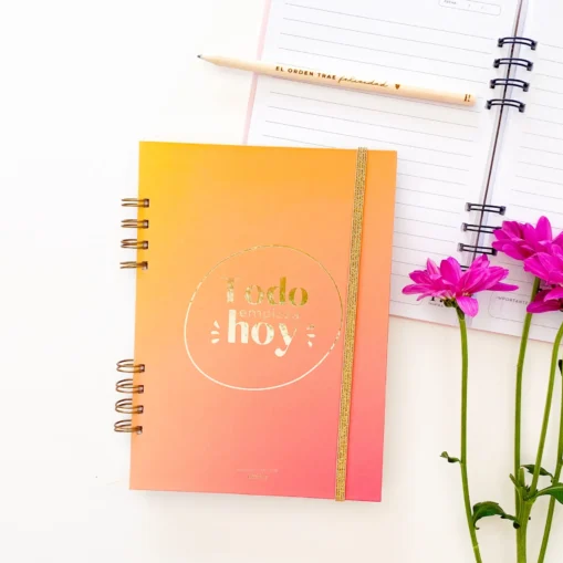 Organizador diario A5 - Rosa y verde