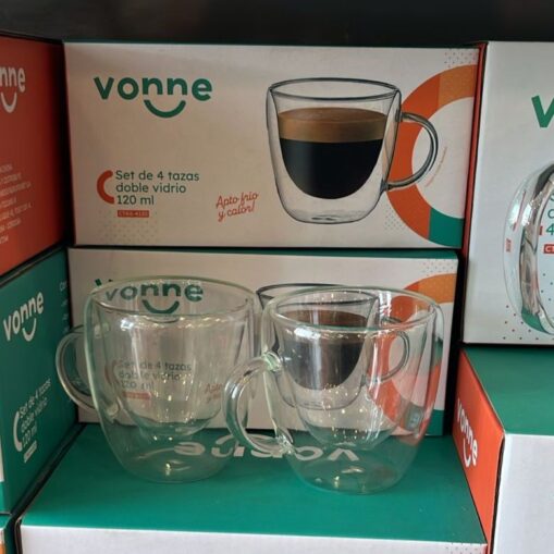 Taza Doble Vidrio 120 ml