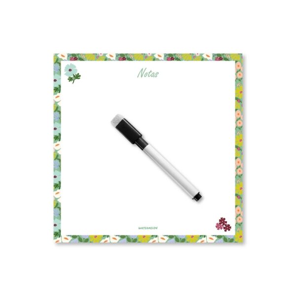 Pizarra Cuadrada Imantada "Flores notas"