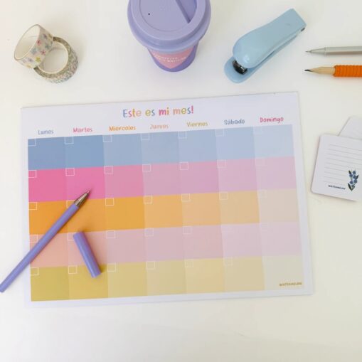 Planner mensual emblocado