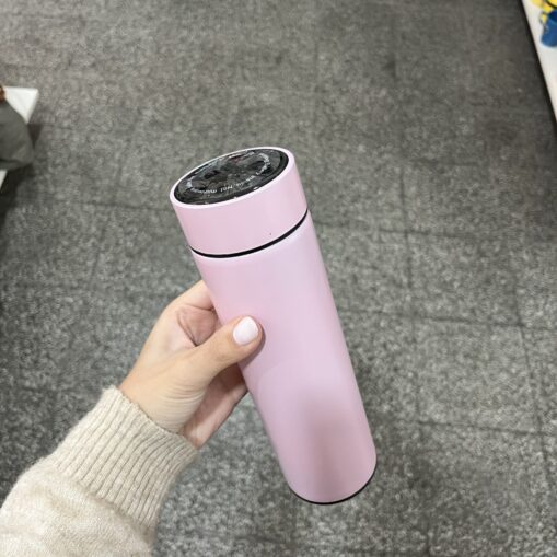 Termo Botella Con Pantalla LED 500ML Rosa