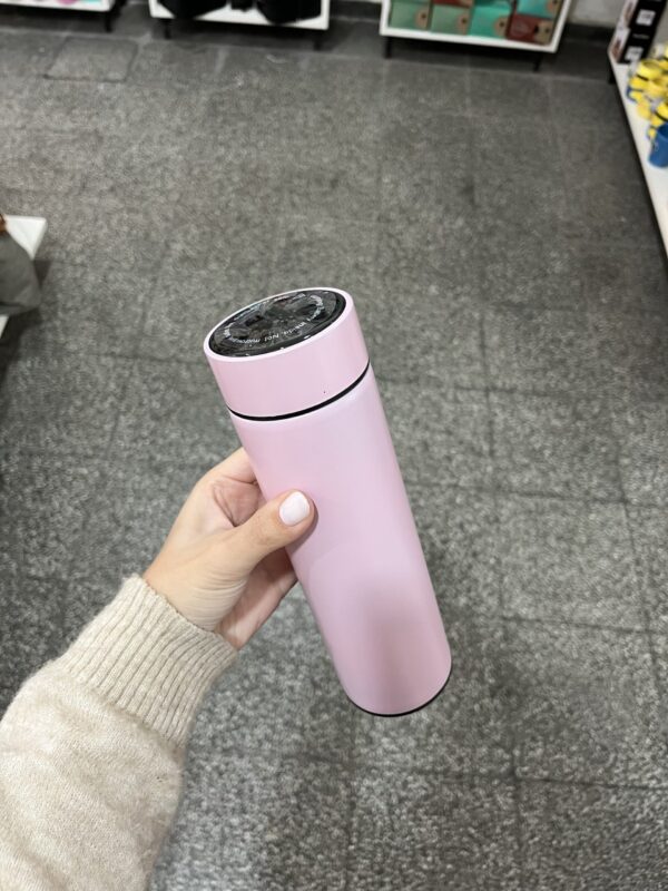 Termo Botella Con Pantalla LED 500ML Rosa