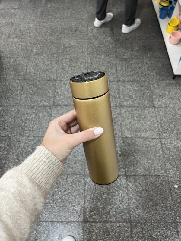 Termo Botella Con Pantalla LED 500ML Dorado