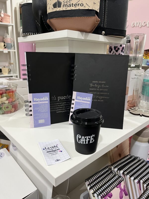 Copia de Cuaderno A5 + vaso de café