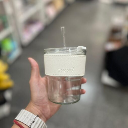 Vaso de Vidrio con Sorbete (Blanco)