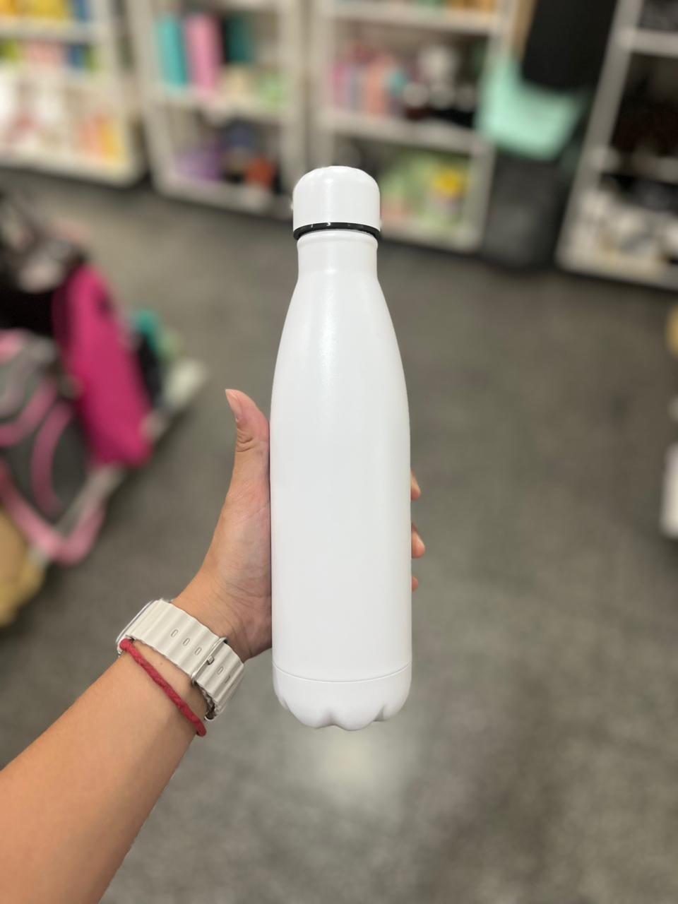 Botella de Acero Lisa Blanca
