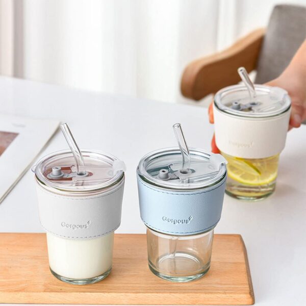 Vaso de Vidrio con Sorbete (Celeste) - Imagen 2