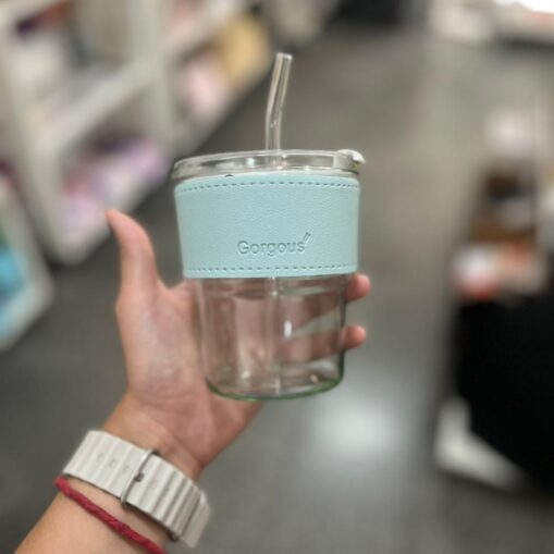 Vaso de Vidrio con Sorbete (Celeste)