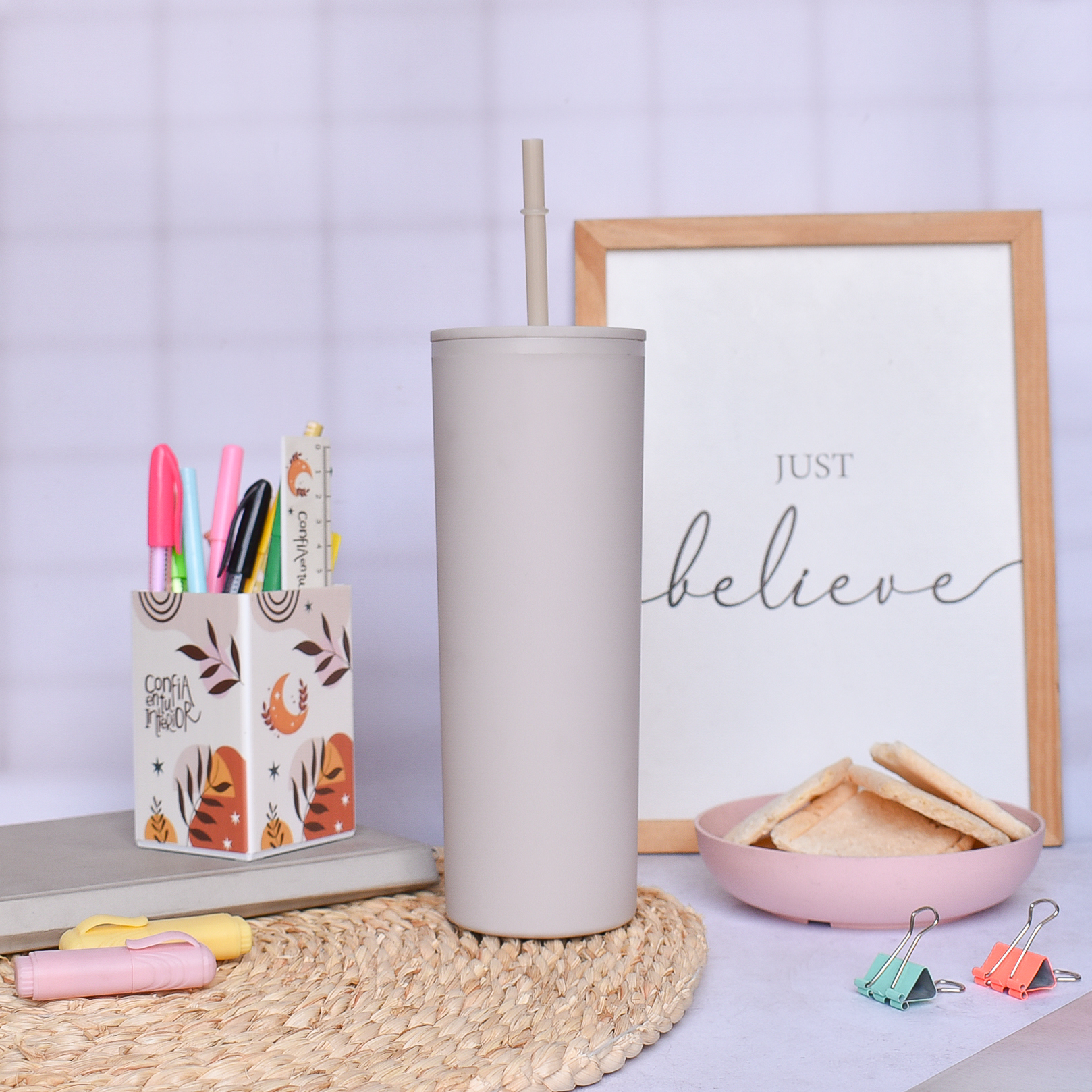 Vaso tubo 650 ml - Beige