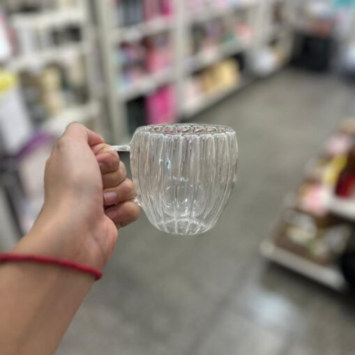 Taza Doble Vidrio 250ml - Acanalada