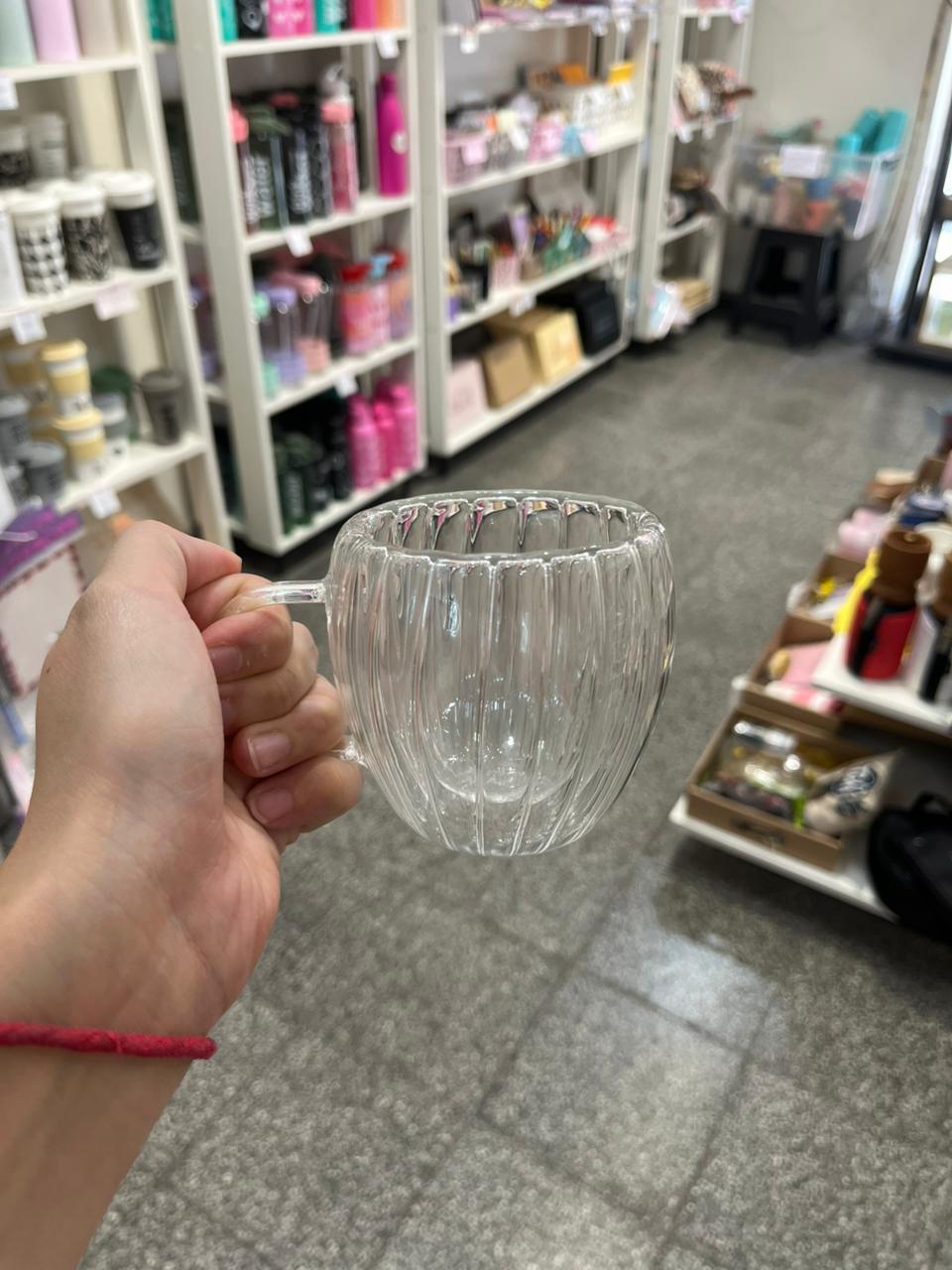 Taza Doble Vidrio 250ml - Acanalada - Imagen 2