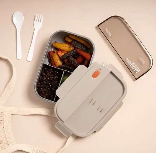 Lonchera plástica con compartimentos