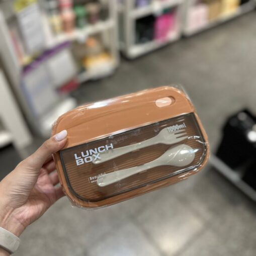 Lunchera plástica con compartimentos Salmón