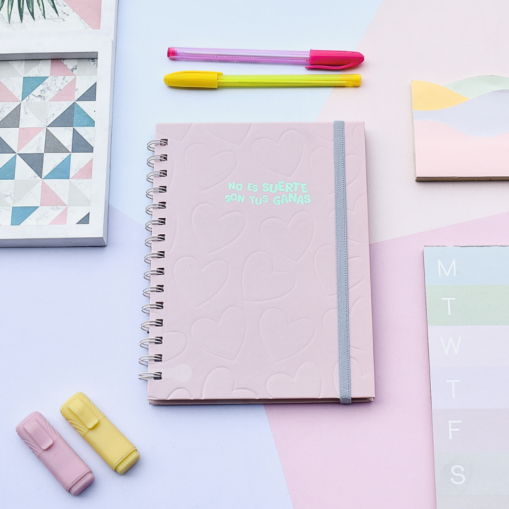 Cuadernos A5 | Tapa dura | Rosa Pastel