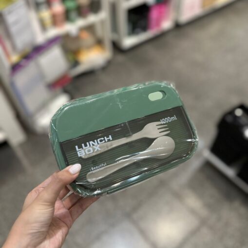 Lunchera plástica con compartimentos Verde