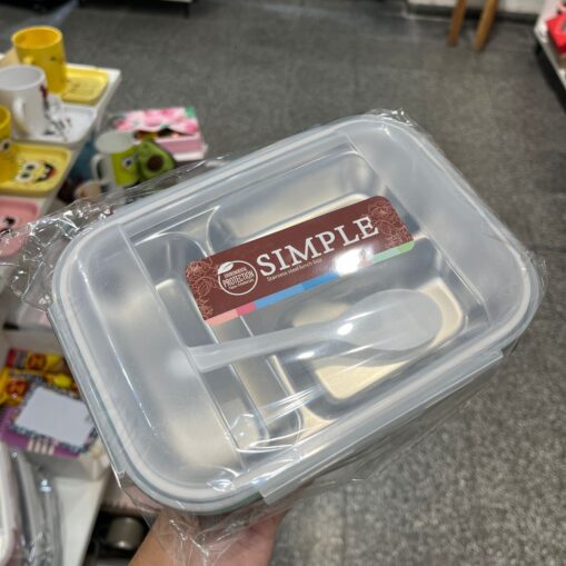 Lunchera plástica con compartimentos Verde