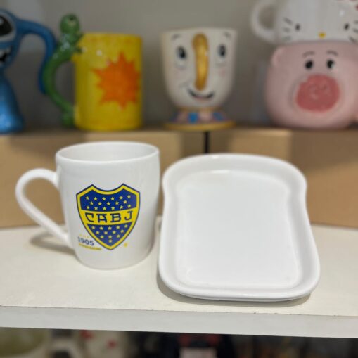 Taza Boca Juniors + plato tostada