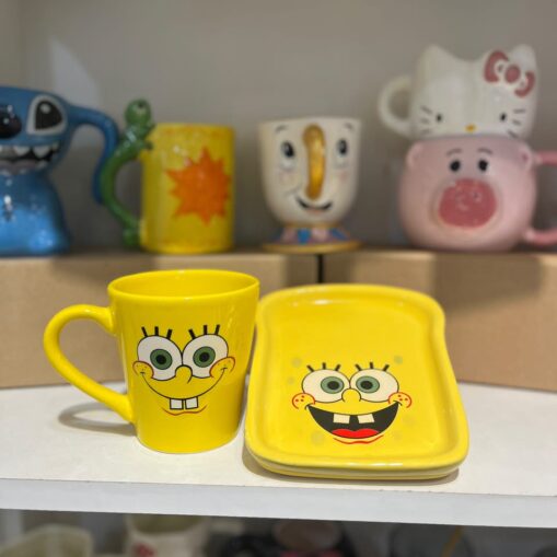 Taza Bob Esponja + plato tostada