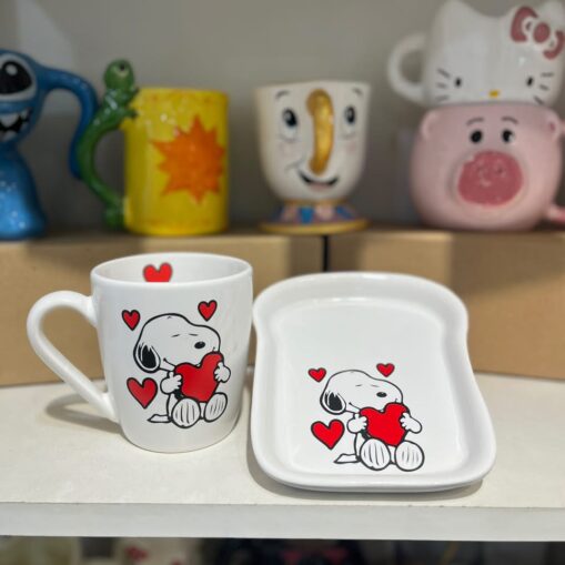 Taza Snoopy + plato tostada