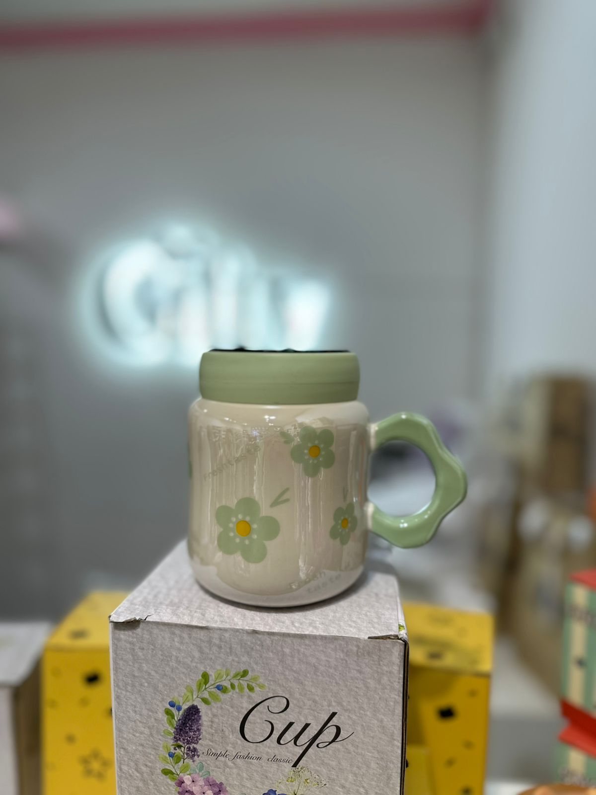 Taza Flores tornasol Importada