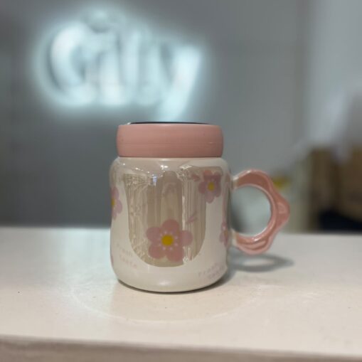 Taza Flores tornasol Importada