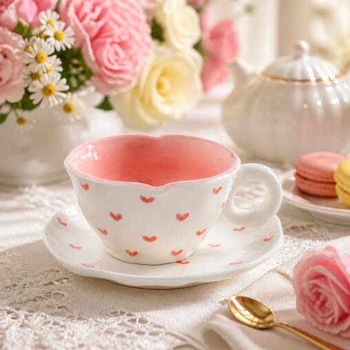 Combo taza + plato Importado "Corazon"