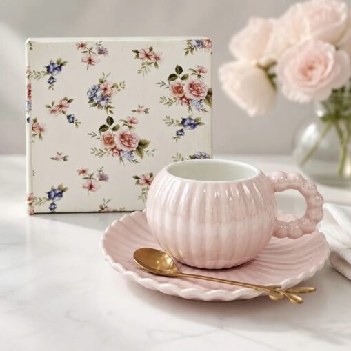 Combo taza + plato Importado - Rosa