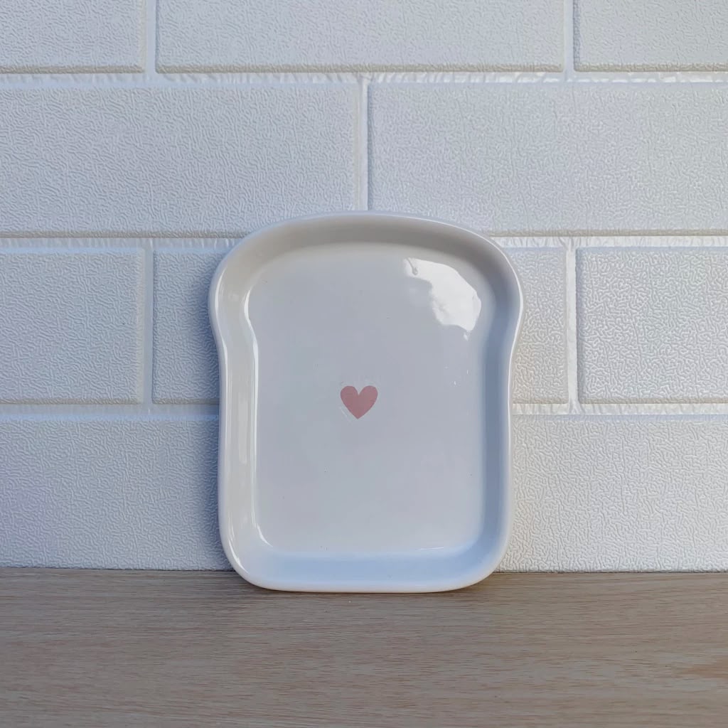 Tostada de Cerámica corazón – rosa
