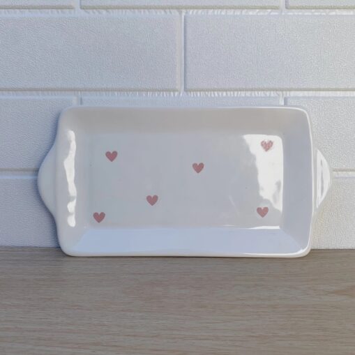 Bandeja Rectangular Corazón - Rosa