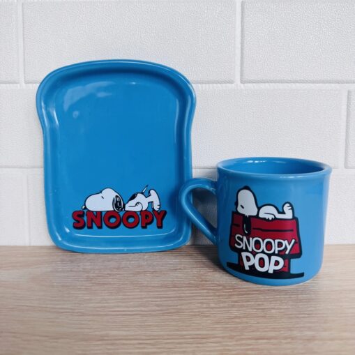 Taza + plato tostada Snoopy - Azul
