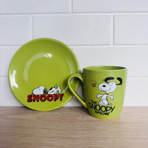 Taza + plato tostada Snoopy - Verde