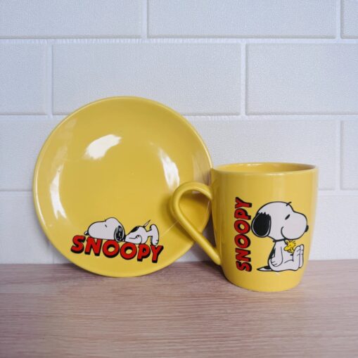 TaTaza + plato tostada Snoopy - Amariillo