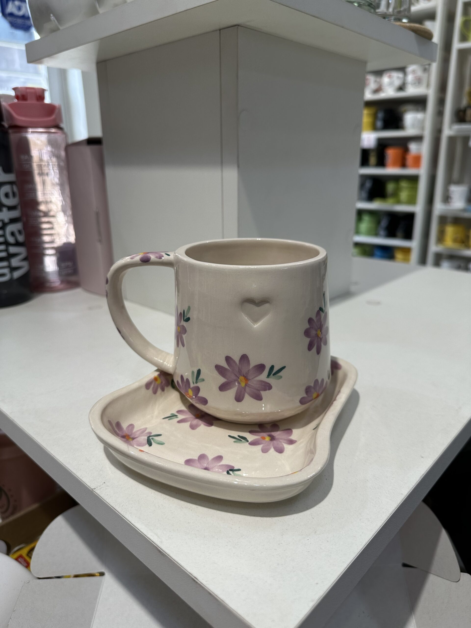 Set taza + tostada - Flores lilas