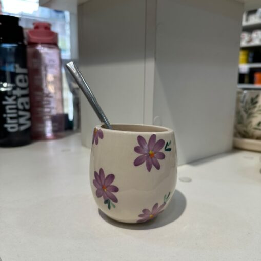 Mate de cerámica Artesanal - Flores
