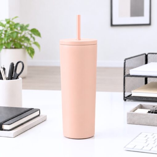 Vaso de acero largo - Coral